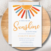 Invitation Un Petit Rayon De Baby shower Garçon Sunshine