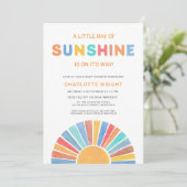 Invitation Un Petit Rayon De Baby shower Soleil (Debout devant)