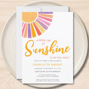Invitation Un Petit Rayon De Baby shower Sunshine Girl