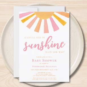 Invitation Un Petit Rayon De Baby shower Sunshine Girl