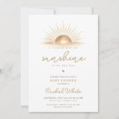 Invitation Un Petit Rayon De Soleil Arrive Bébé Shower (Devant)