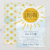 Invitation Un petit rayon de soleil Baby Boy Douche (Devant / Derrière)