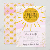 Invitation Un petit rayon de soleil Baby Girl Douche (Devant / Derrière)