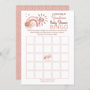 Invitation Un petit rayon de soleil Baby shower Bingo Jeu