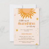 Invitation Un petit rayon de soleil baby shower boho (Devant)