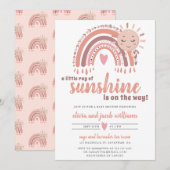 Invitation Un petit rayon de soleil Baby shower Boho (Devant / Derrière)