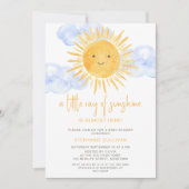 Invitation Un petit rayon de soleil Baby shower des nuages (Devant)