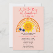 Invitation Un petit rayon de soleil Baby shower fille (Devant)