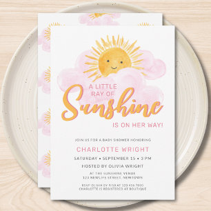 Invitation Un Petit Rayon De Soleil Est En Chemin Baby shower