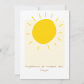 Invitation Un petit rayon de soleil est presque ici bébé (Dos)