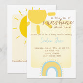 Invitation Un petit rayon de soleil est presque ici bébé (Devant / Derrière)