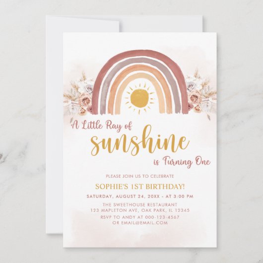 Invitation Un petit rayon de soleil est Tournez un (Devant)