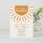 Invitation Un Petit Rayon Du Baby shower Boho Sunshine (Debout devant)