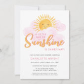 Invitation Un petit rayon du Baby shower de la fille Sunshine (Devant)