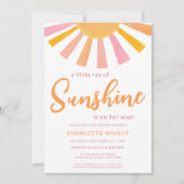 Invitation Un petit rayon du Baby shower de la fille Sunshine (Devant)
