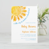 Invitation Un petit rayon du Baby shower du garçon Sunshine (Debout devant)