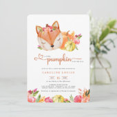 Invitation Un Petit Renard Citrouille Est En Route Baby showe (Debout devant)