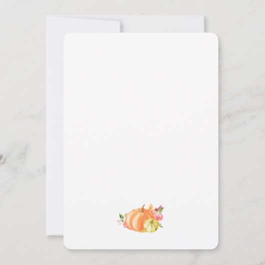 Invitation Un Petit Renard Citrouille Se Trouve Sur Le Chemin (Dos)