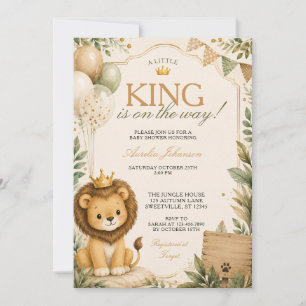 Invitation Un Petit Roi Lion Sur Le Chemin Baby Shower Jungle
