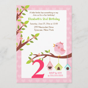 Invitation Un petit rose d'invitation d'anniversaire de