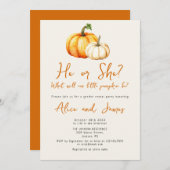 Invitation Un Petit Rustique Rustique Automne Citrouille de l (Devant / Derrière)