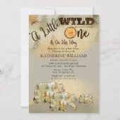 Invitation Un Petit Sauvage Ours Bois Bois Baby shower I (Devant)
