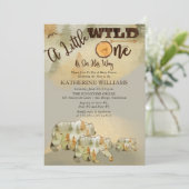 Invitation Un Petit Sauvage Ours Bois Bois Baby shower I (Debout devant)