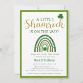 Invitation Un Petit Shamrock St. Patricks Baby shower arc-en- (Devant)