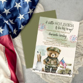 Invitation Un Petit Soldat Boy Teddy Bear Baby shower