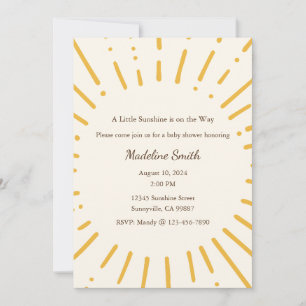 Invitation Un Petit Soleil est sur le Chemin Invitation, Bébé