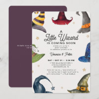 Un petit sorcier Baby shower d'Halloween violet