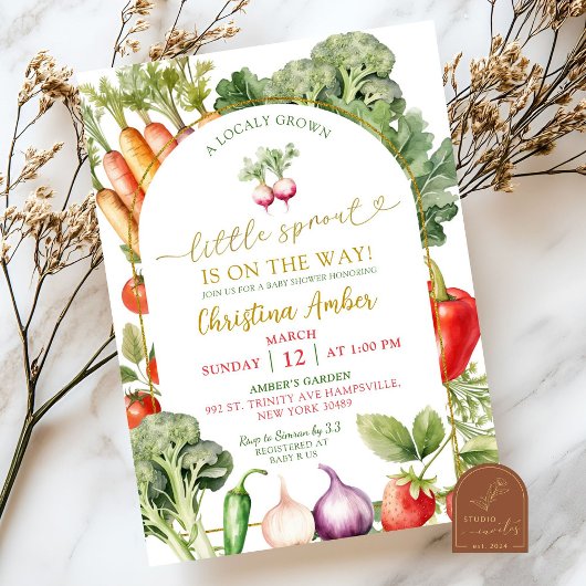 Invitation Un Petit Sprout Se Trouve Sur Le Chemin Du Baby sh