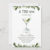 Invitation Un petit Tini Un Martini et un Baby shower d'olive (Devant)