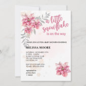 Invitation Un petit tonneau rose flocon rose poinsettia (Devant)