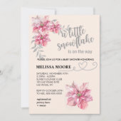 Invitation Un petit tonneau rose flocon rose poinsettia (Devant)