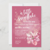 Invitation Un petit tonneau rose flocon rose poinsettia (Devant)