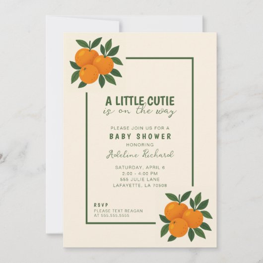 Invitation Un petit truc sur le chemin Baby shower (Devant)