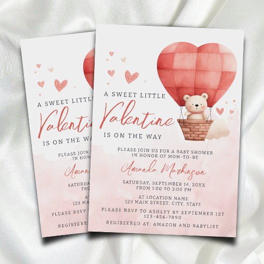 Invitation Un petit valentin doux est sur le Baby shower Way