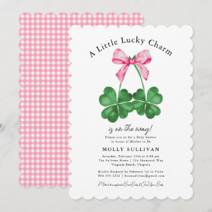 Invitation Un Peu Chanceux Shamrock Coquette Bow