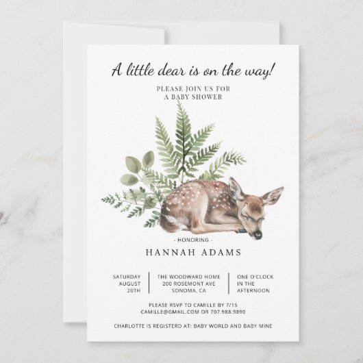 Invitation Un Peu Cher Sur Le Chemin Du Baby shower (Devant)