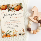 Invitation Un peu citrouille | Baby shower d'automne minimal 