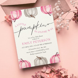 Invitation Un peu citrouille   Baby shower de chute de fille