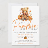 Invitation Un peu Citrouille Halloween Baby shower OURS D'Hal (Devant)