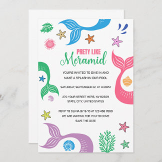 Invitation Un peu comme une fête de célibataire de sirène