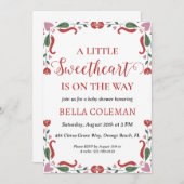 Invitation un peu d'amour est en chemin baby shower (Devant / Derrière)