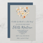 Invitation Un peu d'amour est sur le Baby shower Way Boho (Devant / Derrière)