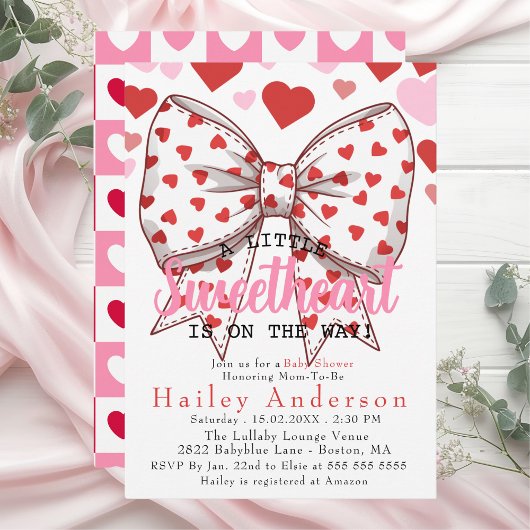 Invitation Un peu d'amour est sur le chemin baby shower