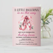Invitation Un Peu De Ballerina Est En Route Baby shower (Debout devant)