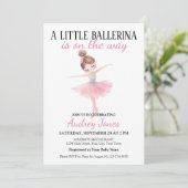Invitation Un Peu De Ballerina Est En Route Baby shower (Debout devant)