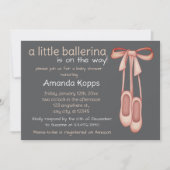 Invitation Un peu de ballerine en chemin pantoufles de ballet (Devant)